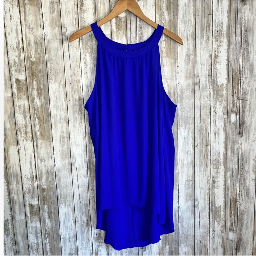 Torrid Electric Blue Georgette Goddess Halter High Low Tank Women’s 2X - Picture 4 of 9